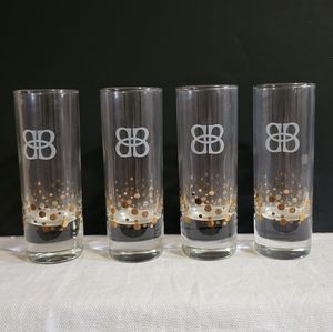 BB Baileys Irish Cream Gold Confetti Dots Shot Glasses Barware
